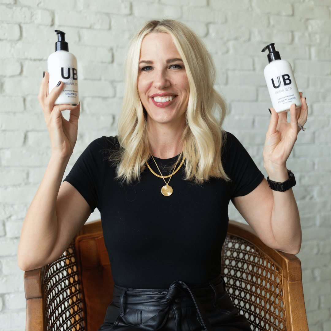 Chelle Neff, with Urban Betty Lavender Blossom Shampoo & Conditioner.